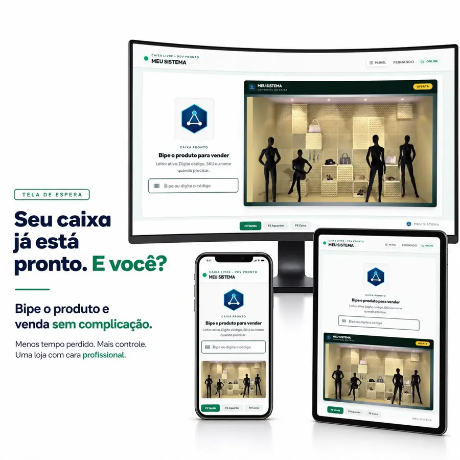 Sistema para loja de calçados: grade de numeração, estoque de pares e PDV