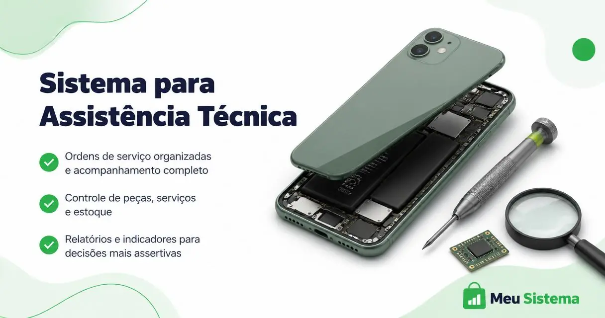 Imagem de assistência técnica com ordem de serviço e garantia