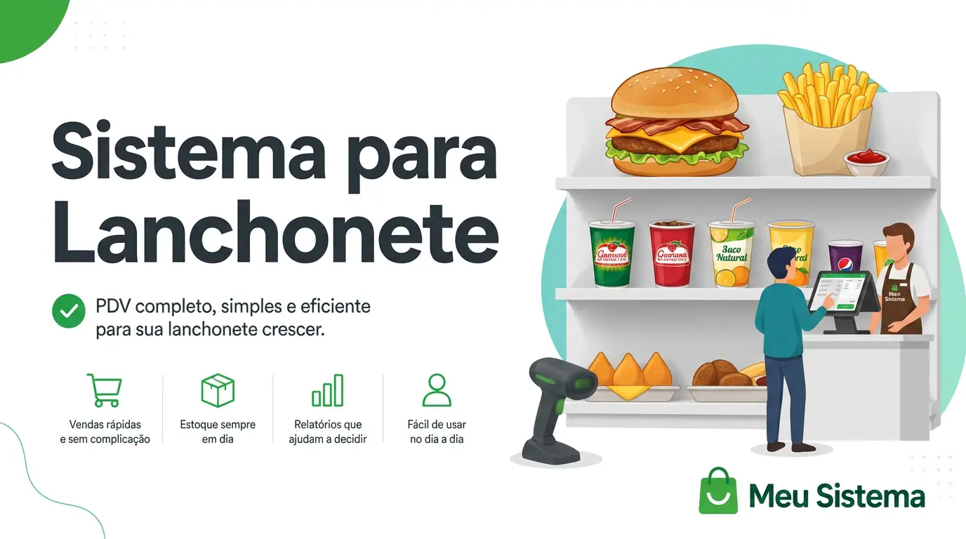 Imagem de lanchonete com PDV, comanda e delivery